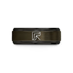 comfort-fit rings men – gunmetal & black tungsten corner bee wedding band