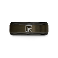 comfort-fit rings men – gunmetal & black tungsten corner bee wedding band