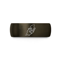 wedding bands his hers – gunmetal & black tungsten isle of man wedding band