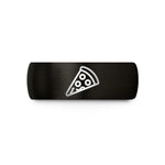 wedding band sets – black tungsten pizza slice wedding band