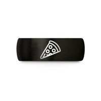 wedding band sets – black tungsten pizza slice wedding band