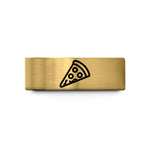 wedding band sets – gold tungsten pizza slice wedding band