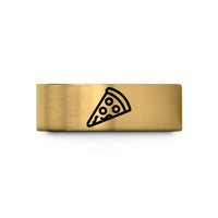 wedding band sets – gold tungsten pizza slice wedding band