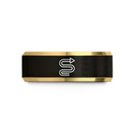 his and hers tungsten bands – black & gold tungsten serpentine path wedding band