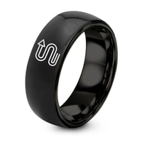 Gifts for Him And Her – black tungsten serpentine path ring