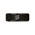 unisex tungsten wedding band – black tungsten serpentine path wedding band