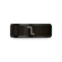 engraved bands for couples – black tungsten hex key allen wedding band
