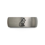 his and hers ring – black & gray tungsten lone wolf wedding band