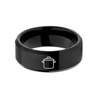 tungsten couples wedding – black tungsten stockpot wedding band