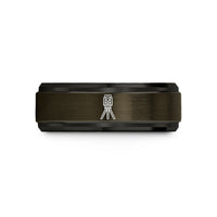 his and hers rings – gunmetal & black tungsten total station wedding band