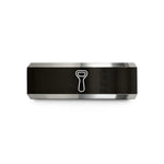 cool presents for guys – black & silver tungsten bottle opener wedding band