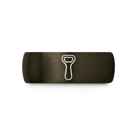 best boyfriend present ideas – gunmetal & black tungsten bottle opener wedding band