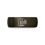personalized presents for him – gunmetal & black tungsten volume speaker wedding band