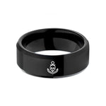 holiday presents for guys – black tungsten anchor skull wedding band