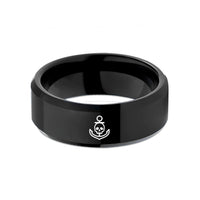 holiday presents for guys – black tungsten anchor skull wedding band