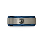 best presents for men – blue & grey tungsten flight path wedding band