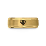 holiday presents for guys – gold tungsten heart triquetra wedding band