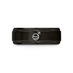 engraved rings for him – black tungsten iron mars wedding band