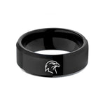 stylish rings for partners – black tungsten hawk wedding band