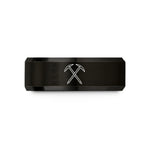 tungsten rings for couples – black tungsten ice axe wedding band
