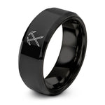 unique rings for couples – black tungsten ice axe ring