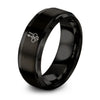 Infinity Violin Bow – Tungsten Wedding Band, 8 mm, Black Comfort-Fit Unisex