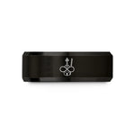 matching couple rings set – black tungsten infinity violin bow wedding band