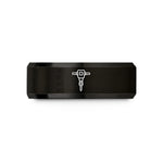 matching rings for partners – black tungsten jackhammer wedding band