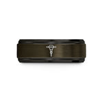 tungsten bands for couples – gunmetal & black tungsten jackhammer wedding band