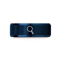 unique rings for couples – blue tungsten magnifying glass wedding band