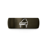 matching tungsten band set – gunmetal & black tungsten upright piano wedding band