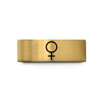 womens tungsten jewelry – gold tungsten venus planet glyph wedding band
