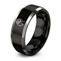 Brain Awareness – Tungsten Wedding Band, 8 mm, Gray, Black Comfort-Fit Unisex