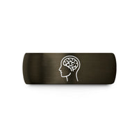 unique presents for men – gunmetal & black tungsten brain awareness wedding band