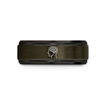 unique presents for men – gunmetal & black tungsten brain awareness wedding band