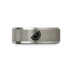 unique presents for him – black & gray tungsten citrus wedge wedding band