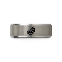 unique presents for him – black & gray tungsten citrus wedge wedding band