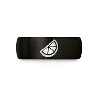 unique presents for him – black tungsten citrus wedge wedding band