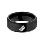 best presents for boyfriend – black tungsten citrus wedge wedding band