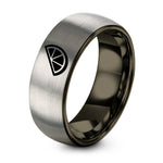 Gifts for Him On His Birthday – gunmetal & grey tungsten citrus wedge ring