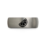 best presents for boyfriend – gunmetal & grey tungsten citrus wedge wedding band