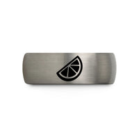 best presents for boyfriend – gunmetal & grey tungsten citrus wedge wedding band