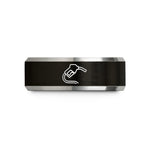 top birthday presents men – black & silver tungsten fuel nozzle wedding band