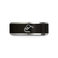 top birthday presents men – black & silver tungsten fuel nozzle wedding band