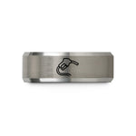 unique presents for him – black & grey tungsten fuel nozzle wedding band