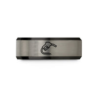 top birthday presents men – black & silver tungsten fuel nozzle wedding band