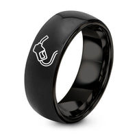 Gifts for Him On His Birthday – black tungsten fuel nozzle ring