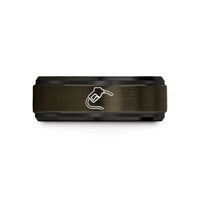 cool presents for men – gunmetal & black tungsten fuel nozzle wedding band