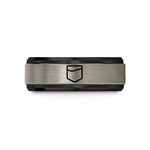 best presents for him – black & silver tungsten pocket hole wedding band