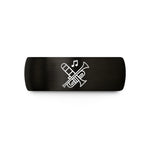 unique presents for men – black & gold tungsten trombone trumpet wedding band